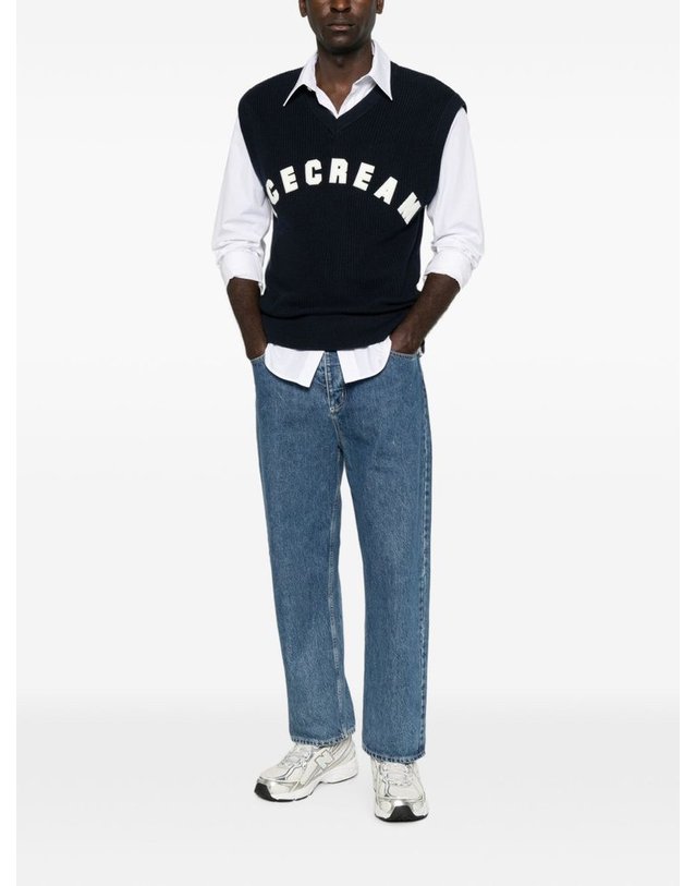 아이스크림 [해외직구] 아이스크림 울 블렌드 베스트 ICKN26327NAVY B0712267455 착용컷