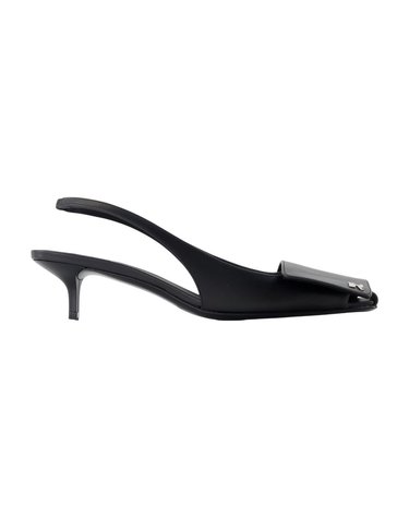 [해외직구] 26 S/S 쿠레주 폴드 키튼 슬링백 펌프스 COURREGES 레더 블랙 126SPP052CR0011-9999 B0731884420