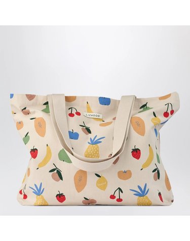 [해외직구] 26 F/W 리우드 라지 베이지 코튼 토트백 백 WITH FRUITS 프린트 (KIDS ) LW14796CO-2609 B0052318738