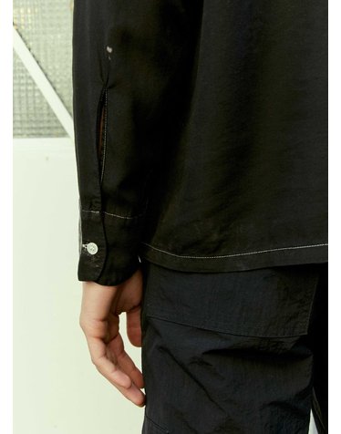 [해외직구] 23 F/W 노마 T.D. 핸드 다이 오픈 카라 셔츠 N36-SH 04A black B0111004577