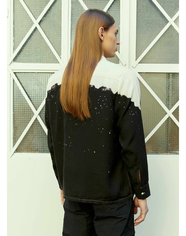 노마 티디 [해외직구] 23 F/W 노마 T.D. 핸드 다이 오픈 카라 셔츠 N36-SH 04A black B0111004577 착용컷