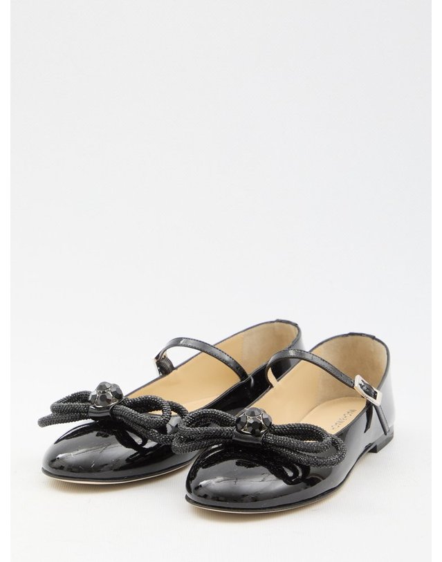 마하앤마하 [해외직구] 24 F/W 마하 앤 마하 더블 보우 플랫슈즈 PF24-S0741-010PATBLK B0021323039 착용컷