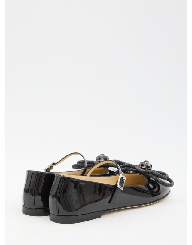 마하앤마하 [해외직구] 24 F/W 마하 앤 마하 더블 보우 플랫슈즈 PF24-S0741-010PATBLK B0021323039 착용컷