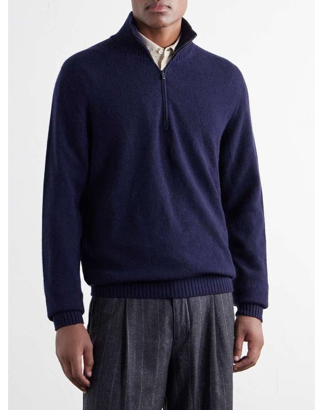 톰 스위니 [해외직구] 톰 스위니 캐시미어 하프지퍼 스웨터 AW25-SW19A B0082316515 착용컷
