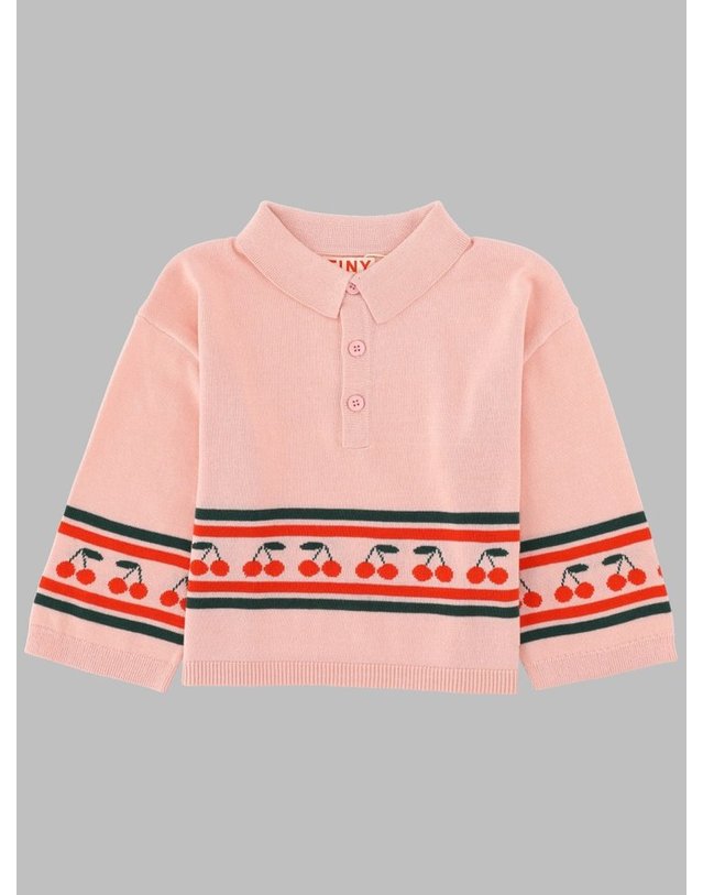 타이니코튼 [해외직구] 26 S/S 타이니코튼 폴로 A MANICA LUNGA 콘 MOTIVO CILIEGIE (KIDS 상품) 409K_N08 B0042068624 착용컷