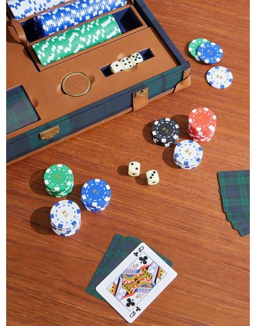 [해외직구] 랄프로렌 소이어 레더 체크 캔버스 POKER 셋 682974842001 B0082240073