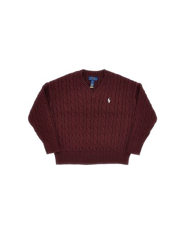 [해외직구] 26 F/W 랄프로렌 케이블 니트 코튼 스웨터 (KIDS 상품) 313A11238005RICH RUBY B0132358201