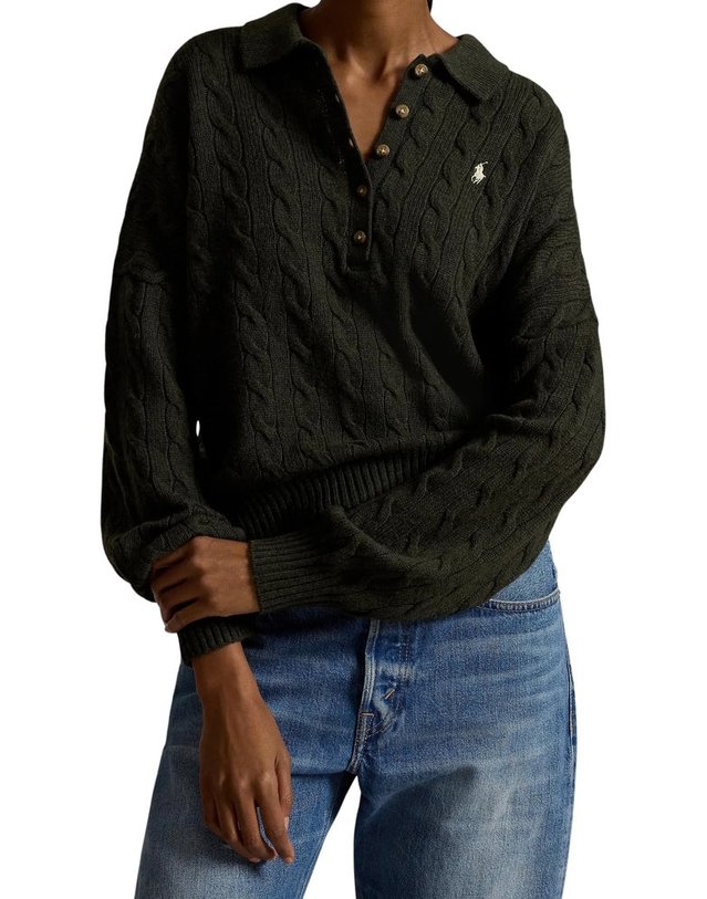 랄프로렌 [해외직구] 랄프로렌 케이블 WOOLCASHMERE POLOCOLLAR 점퍼 211B17767002 B0192322090 착용컷