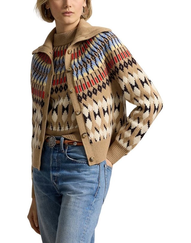 랄프로렌 [해외직구] 랄프로렌 GEOMOTIF WOOLCASHMERE 가디건 211B17730001 B0192337570 착용컷