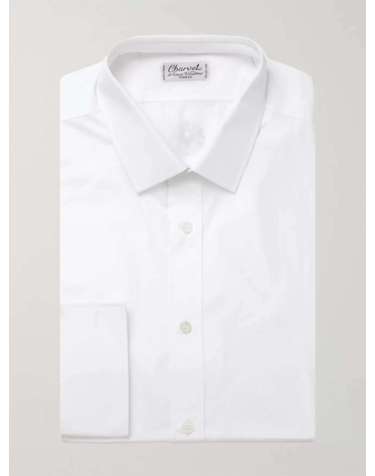 [해외직구] 샤르베 화이트 슬림핏 코튼 셔츠 3.21141 Single Cuff 15005 collar B0080090357