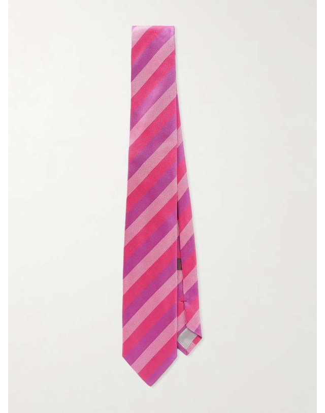 샤르베 [해외직구] 샤르베 85CM 스트라이프 자카드 실크 타이 29698/ B0082122595 착용컷