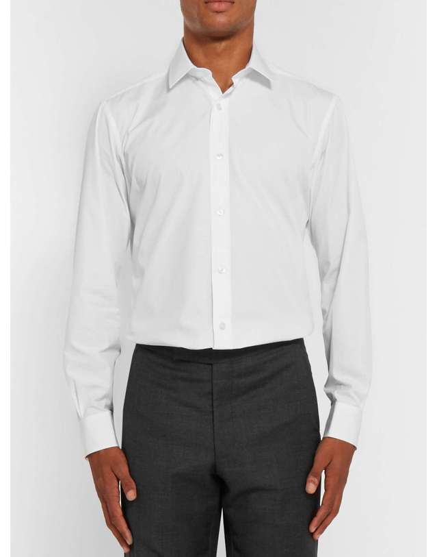 샤르베 [해외직구] 샤르베 화이트 슬림핏 코튼 셔츠 3.21141 Single Cuff 15005 collar B0080090357 착용컷