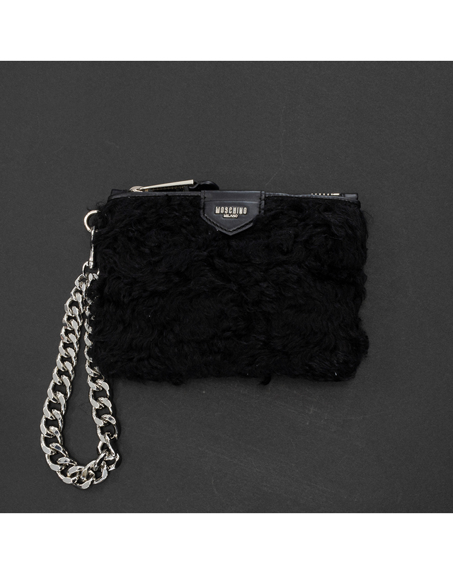 모스키노 모스키노 퍼 CLUTCH 클러치 체인 파우치 숄더백 가방 블랙 A8444 8213 착용컷