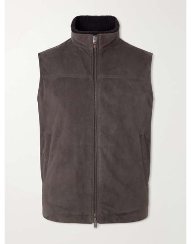[해외직구] 까날리 패딩 시어링트림 스웨이드 조끼 LE00298-O70510 B0082305430