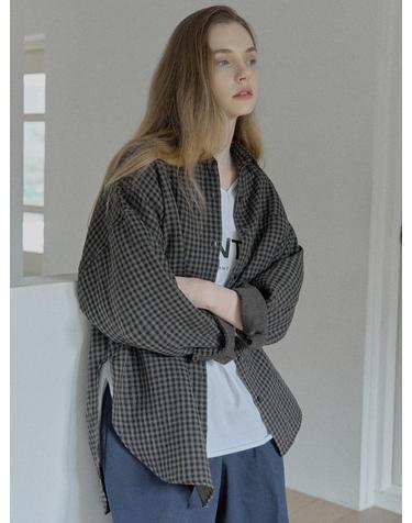 Overfit Cotton Check Shirt - BROWN