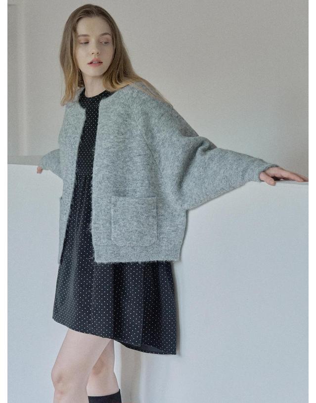 아방 Dot Corduroy Mini Dress - BLACK 착용컷