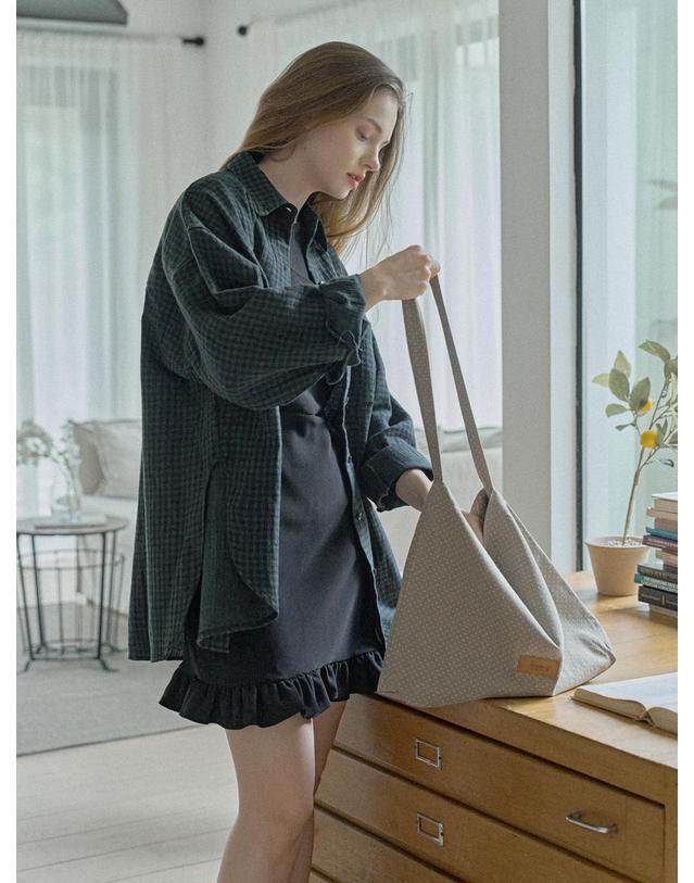 아방 Dot Pattern Eco Bag - BEIGE 착용컷