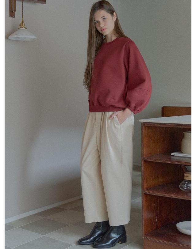 아방 Corduroy Crop Banding Pants - CREAM 착용컷