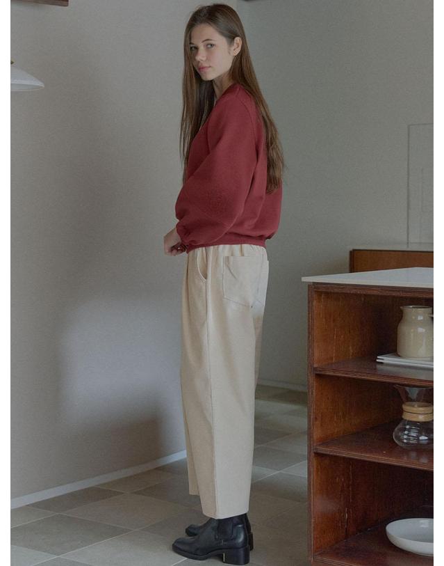 아방 Corduroy Crop Banding Pants - CREAM 착용컷