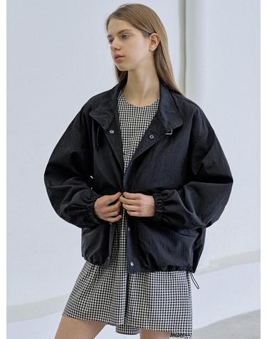 Nylon Windbreakert Jumper - BLACK