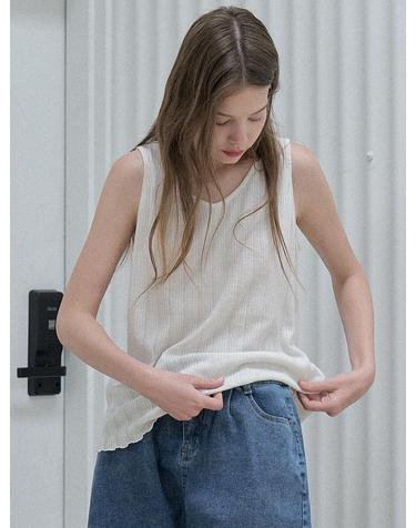 Knit Sleeveless Top - OATMEAL