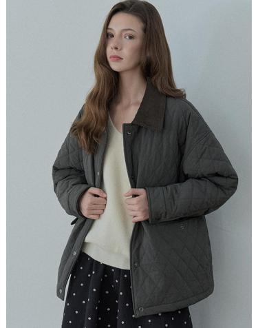 Diamond Quilted Safari Jacket - KHAKI