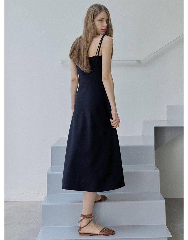아방 Navy Sleeveless A-line Long Dress - NAVY 착용컷