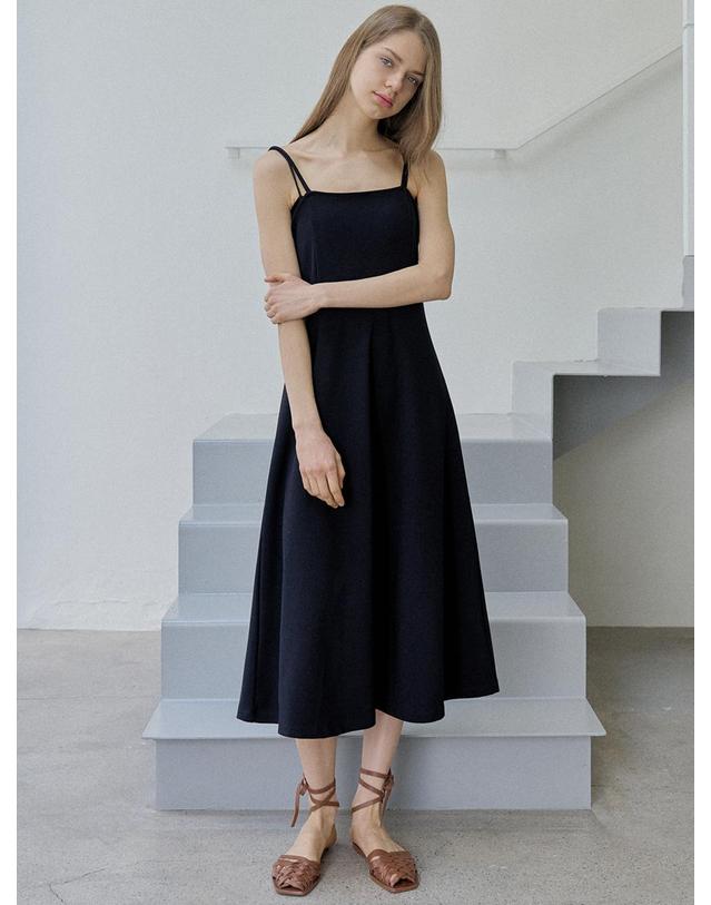 아방 Navy Sleeveless A-line Long Dress - NAVY 착용컷