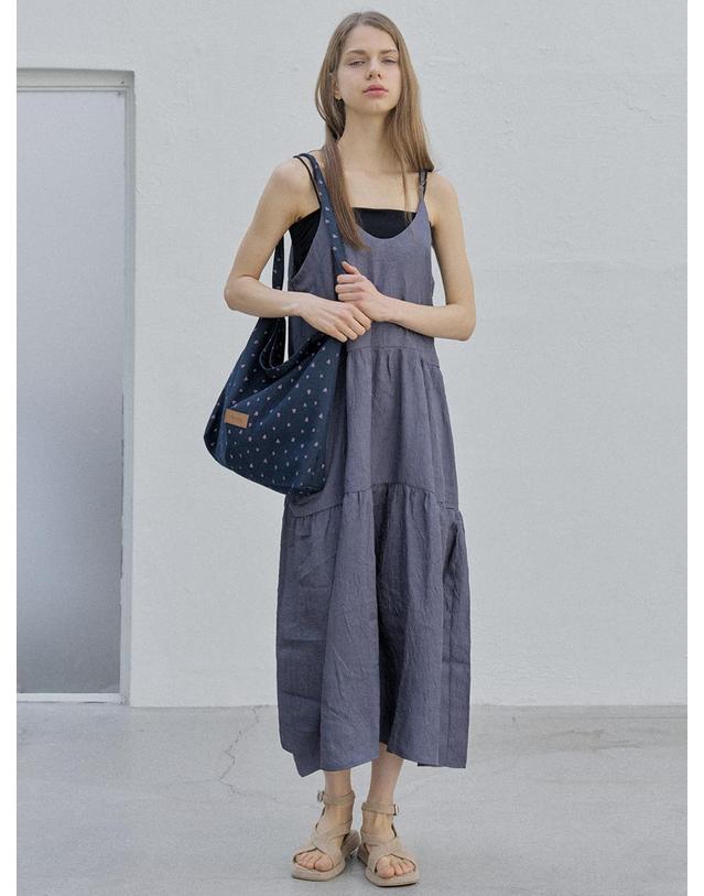 아방 Heart Pattern Eco Bag - NAVY 착용컷