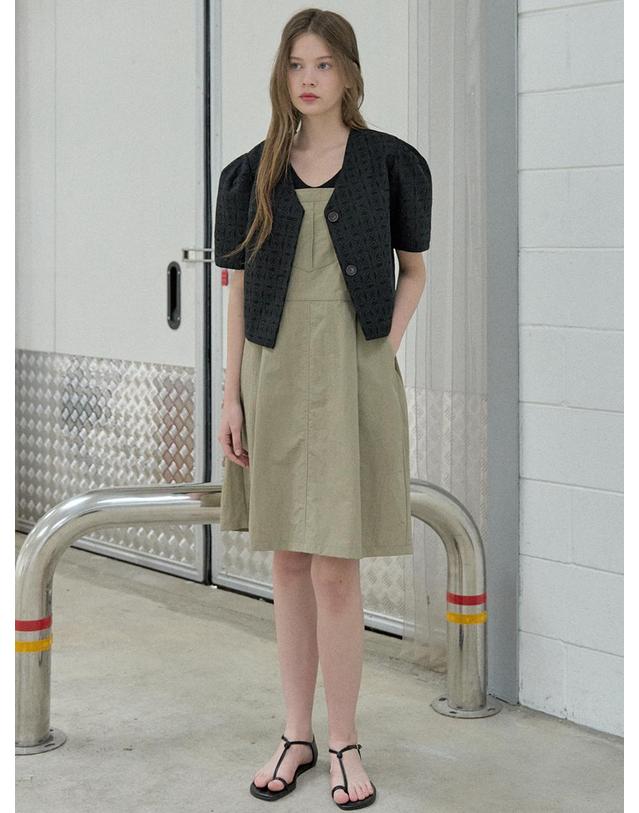 아방 Lace Puff Blouse Jacket - BLACK 착용컷