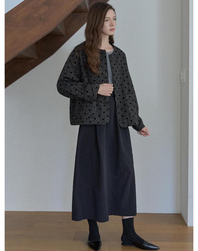 아방 Waistband Volume Maxi Skirt - BLACK 착용컷