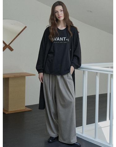 Oversize Long Knit Cardigan - BLACK
