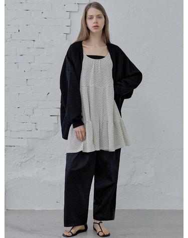 Dolman Overfit Long Cardigan - black