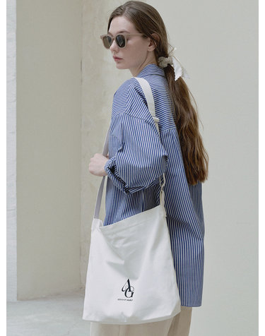 Unbalance Stripe overfit shirt - blue