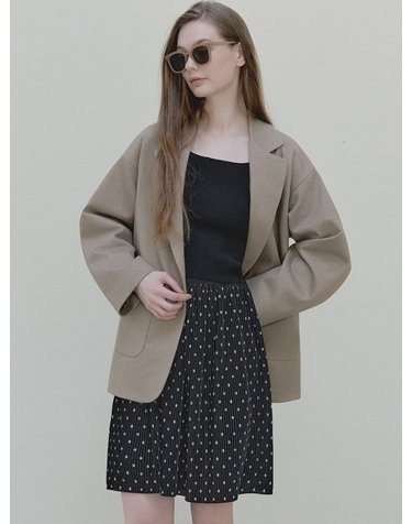 Dot Velvet Midi Skirt - black