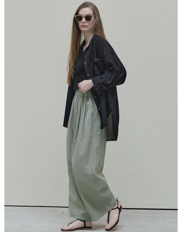 Summer Wide Banding Pants - khaki