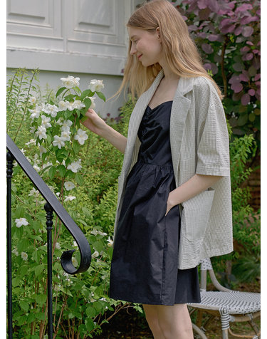 Stripe Overfit Short Sleeve Jacket - CREAM