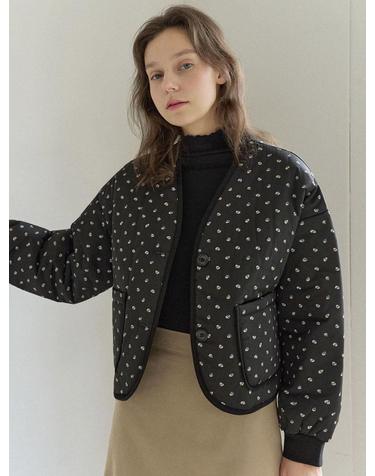 Skeleton Padding Crop Jacket - BLACK