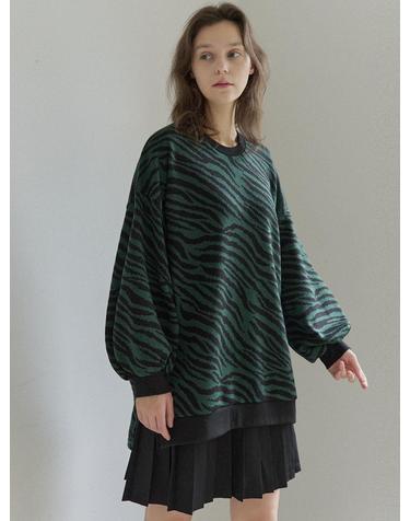 Zebra Oversize Knit - GREEN