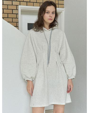 Hood Fit and Flare Mini Dress - OATMEAL(기모)