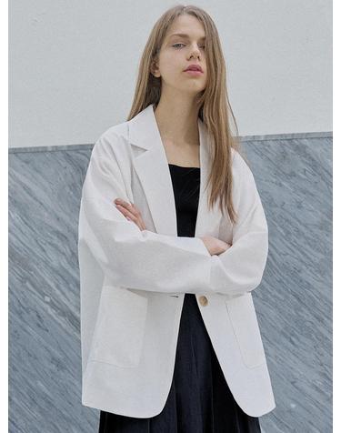 Overfit Basic Tailored Jacket - IVORY