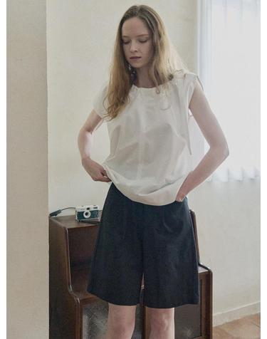 Cotton Span Short Pants - BLACK