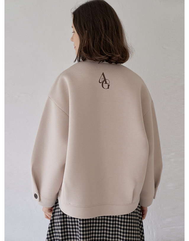 아방 Neoplan Overfit Baseball Jumper - BEIGE 착용컷