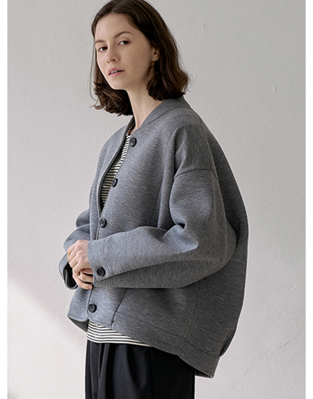 아방 Neoplan Overfit Baseball Jumper - GREY 착용컷