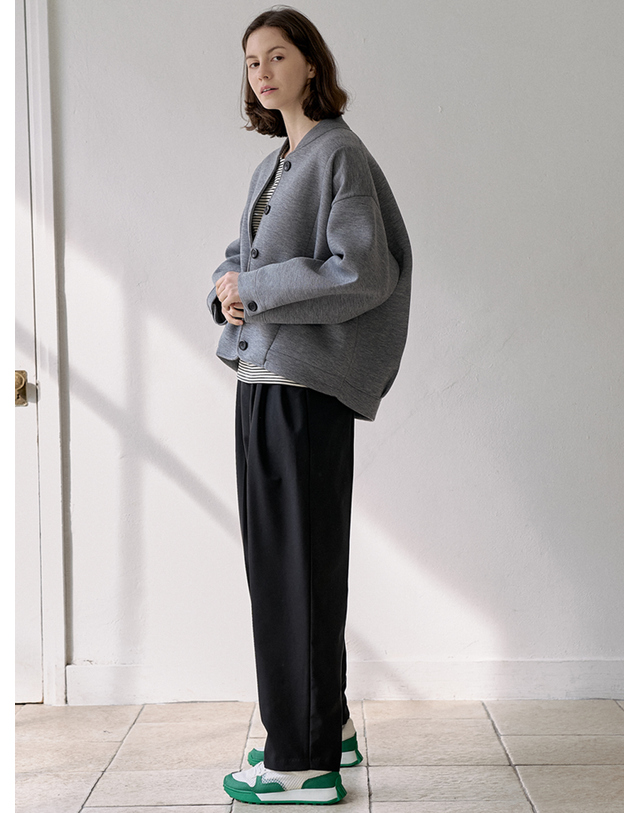 아방 Neoplan Overfit Baseball Jumper - GREY 착용컷