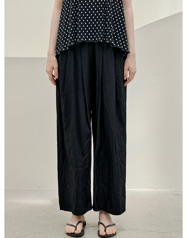 아방 Summer Wide Banding Pants - BLACK 착용컷