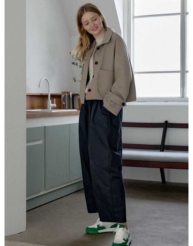아방 Herringbone Trucker Jacket - BEIGE 착용컷