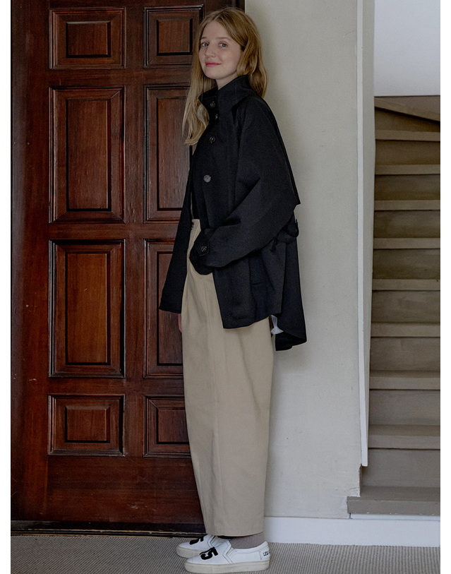 아방 Cotton Banding Dart Baggy Pants - BEIGE 착용컷