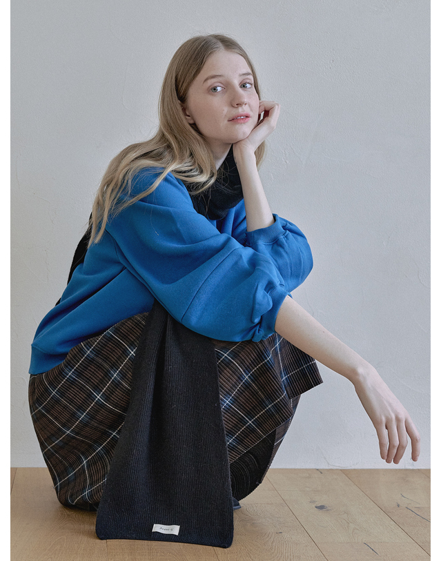 아방 Tartan Check Pleated Midi Skirt - BROWN 착용컷