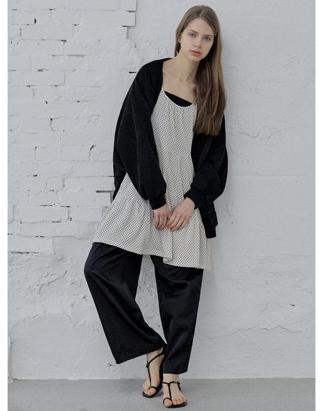 아방 Dolman Overfit Long Cardigan - black 착용컷
